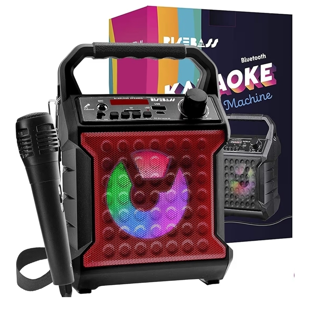 RiseBass Red Portable Karaoke Speaker